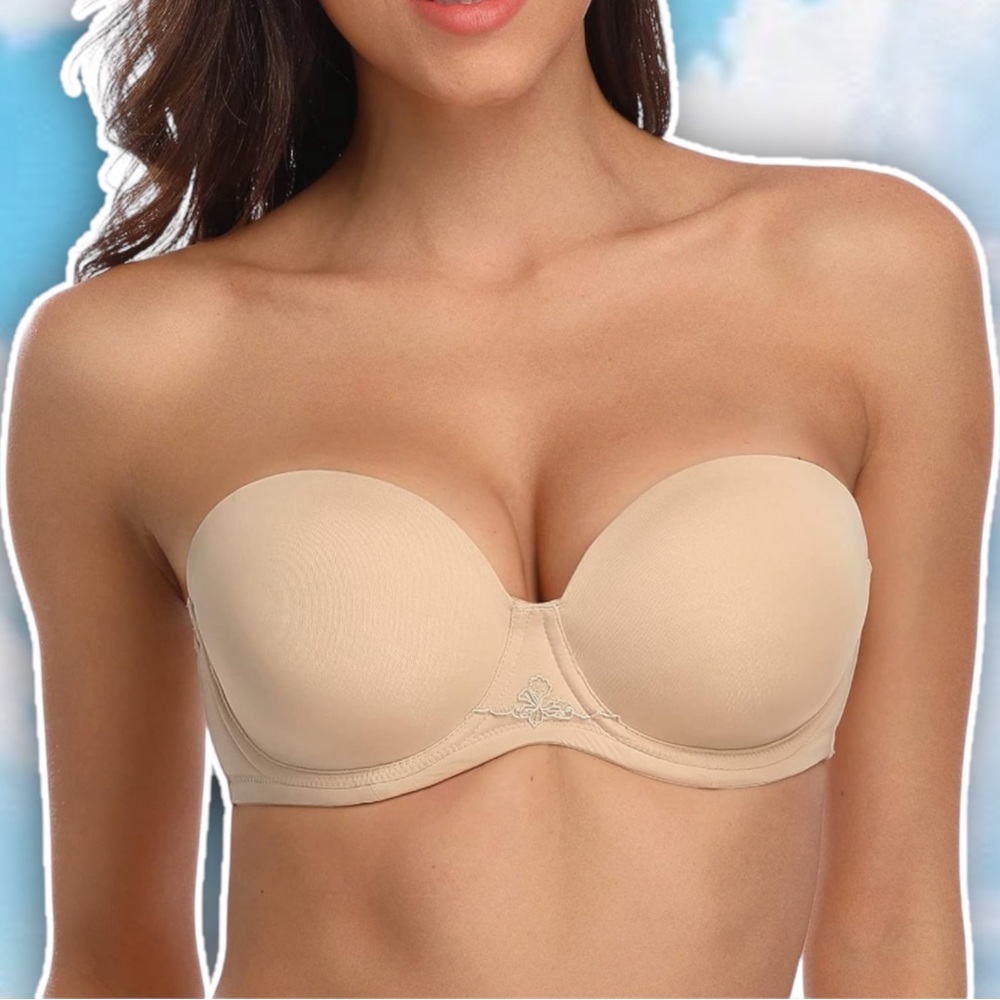 NWT HACI Full Figure Multiway Underwire Convertible Strapless Bra 38DD Nude
